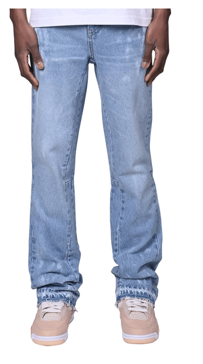 Flare Track Denim - Light Stone
