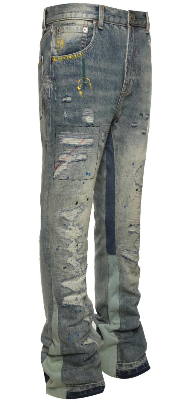 Blue ripped jeans