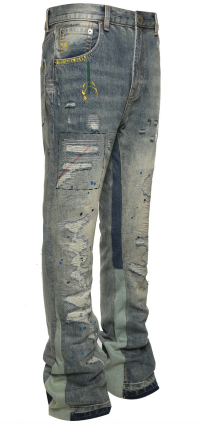 Blue ripped jeans