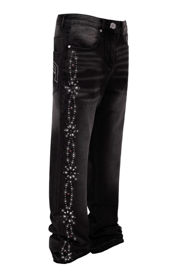 Embellish Pattern Denim - Black