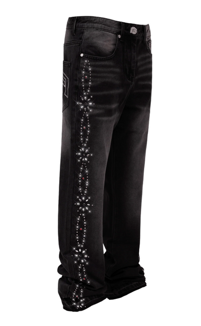 Embellish Pattern Denim - Black