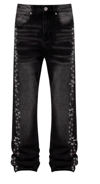Embellish Pattern Denim - Black