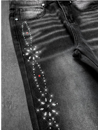 Embellish Pattern Denim - Black