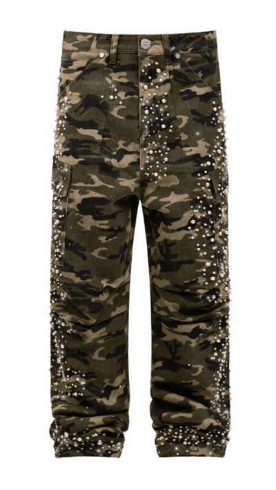 Green Cargo Embellish Denim