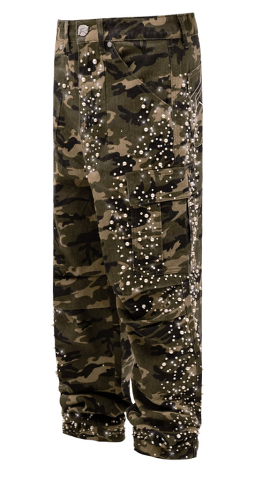 Green Cargo Embellish Denim