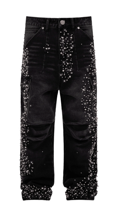 Black Cargo Embellish Denim