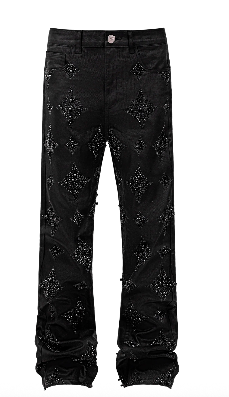 Black Wax Embellish Denim