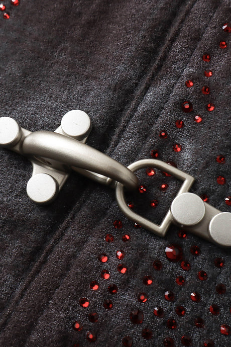 RHINESTONE BUTTON SHIRT - DARK BLUE
