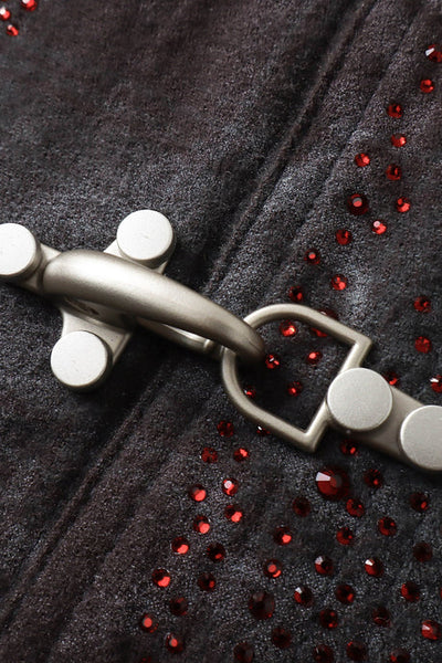 RHINESTONE BUTTON SHIRT - DARK BLUE